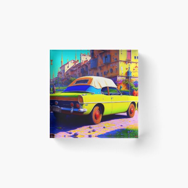 Item preview, Yellow retro car designed and sold by m-y-A-I-A-R-T-.