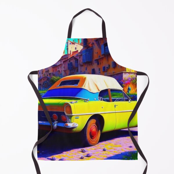 Item preview, Yellow retro car designed and sold by M-Y-A-R-T-.