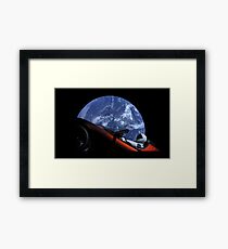 Starman in Tesla Roadster in Space Framed Print