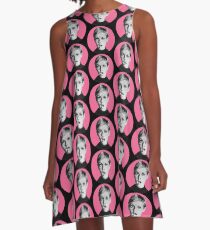 Twiggy low-poly portrait A-Line Dress