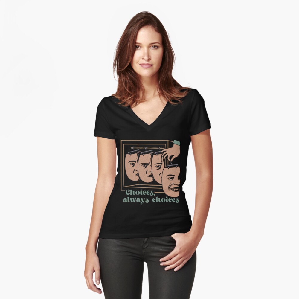 Item preview, Fitted V-Neck T-Shirt designed and sold by v-nerd.