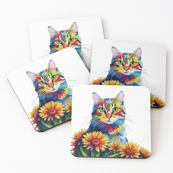 Item preview, Ai Colorful cat with flowers 02 designed and sold by Coverex.