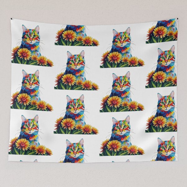 Item preview, Ai Colorful cat with flowers 02 designed and sold by Coverex.