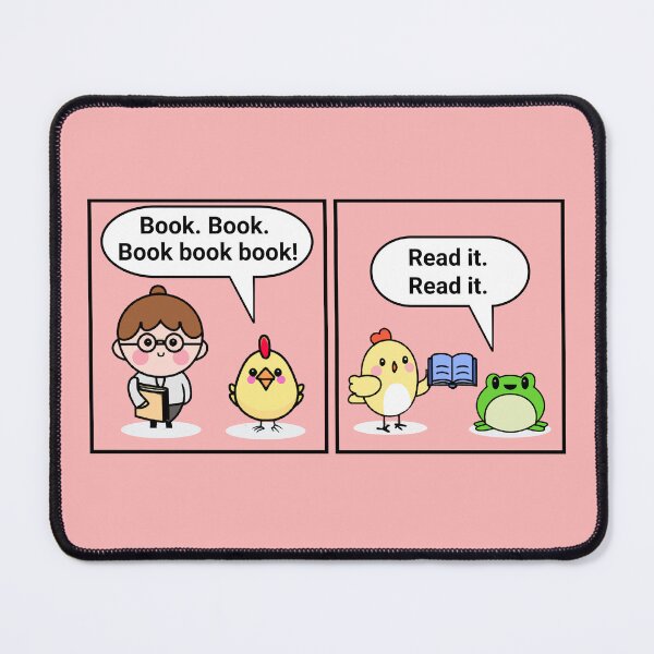 Item preview, "A chicken walked into a library" joke designed and sold by DistinctDesignz.