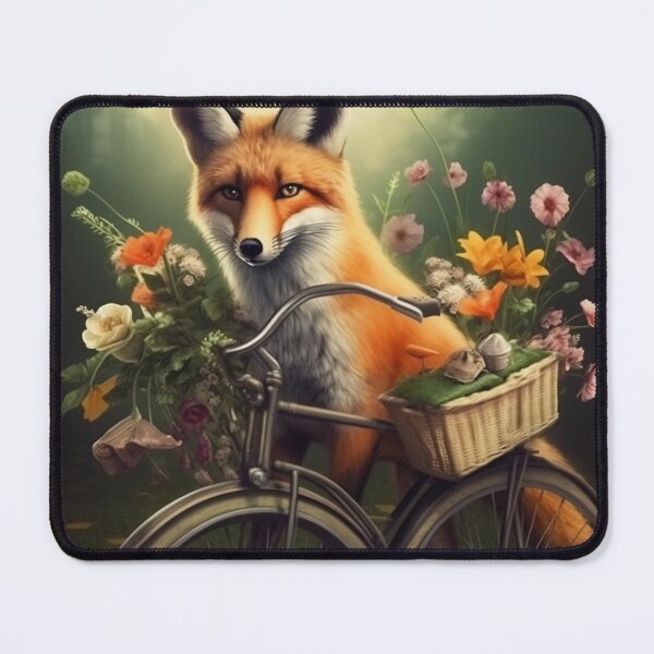 Item preview, fox on bike designed and sold by EdicionesJML.