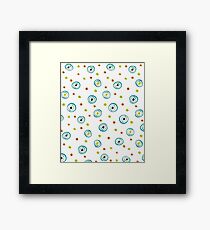 Blue Round Pattern Framed Print