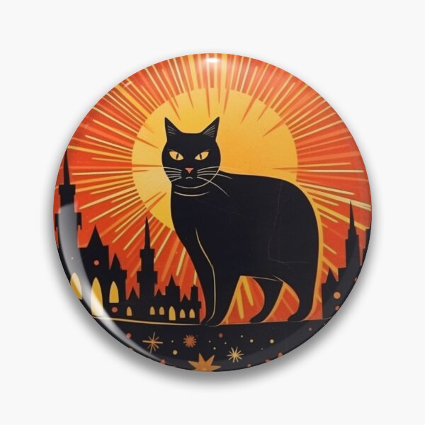 Item preview, Retro Black Cat Retro Fireworks Vintage Halloween designed and sold by auxincaftan0o.