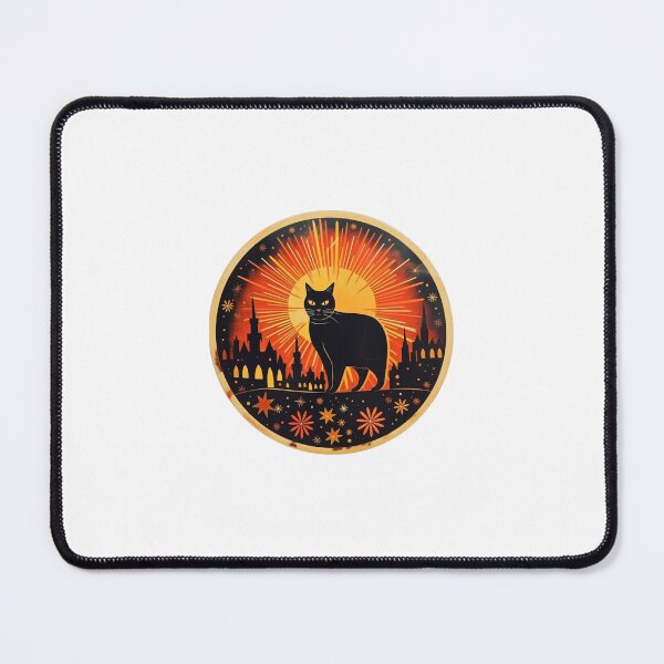 Item preview, Retro Black Cat Retro Fireworks Vintage Halloween designed and sold by auxincaftan0o.