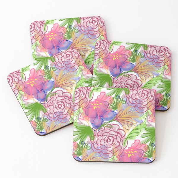 Item preview, Design Colorful flowers in digital watercolor designed and sold by stefaniagil.