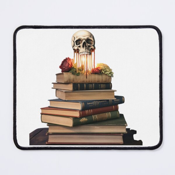 Item preview, Skull with Candle on Stack of Books designed and sold by auxincaftan0o.