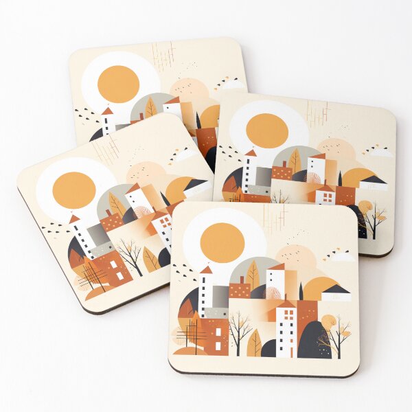 Item preview, Townscape - Boho Inspired Cute Town Design designed and sold by Vril Design.