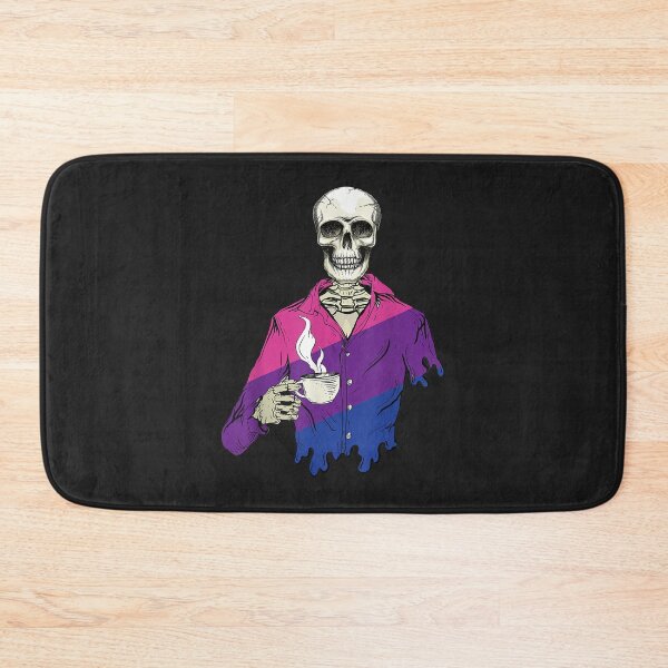 Item preview, Skeleton Drinking Coffee LGBT-Q Retro Asexual Pride Flag  designed and sold by JamilaJMyers.