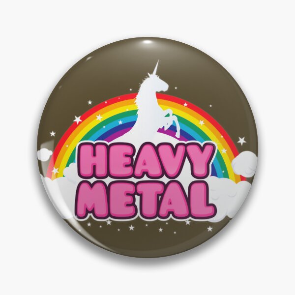Item preview, HEAVY METAL! (Funny Unicorn  Rainbow Mosh Parody Design) Metal Print 	 designed and sold by lcqsvnrgmah74.