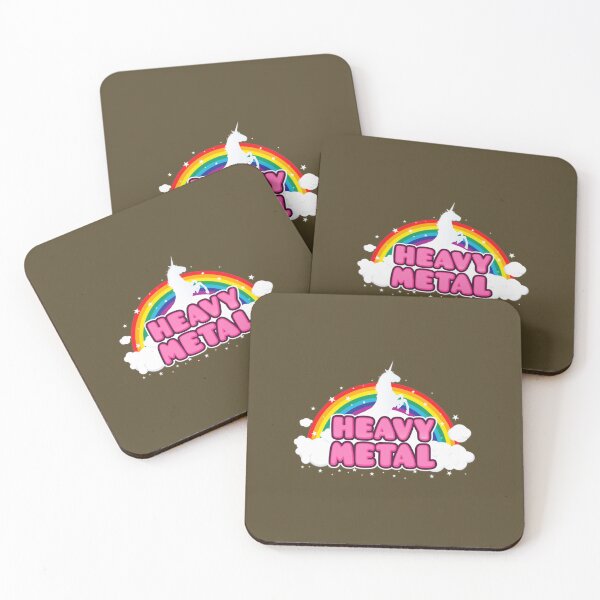 Item preview, HEAVY METAL! (Funny Unicorn  Rainbow Mosh Parody Design) Metal Print 	 designed and sold by lcqsvnrgmah74.