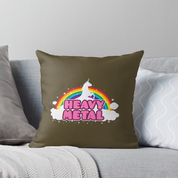 Item preview, HEAVY METAL! (Funny Unicorn  Rainbow Mosh Parody Design) Metal Print 	 designed and sold by lcqsvnrgmah74.