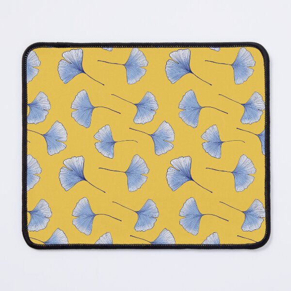 Item preview, Blue leaves on yellow backgound designed and sold by Alysaillu.