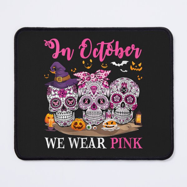 Item preview, Womens In October We Wear Pink Skull Witch Breast Cancer Halloween designed and sold by JamilaJMyers.