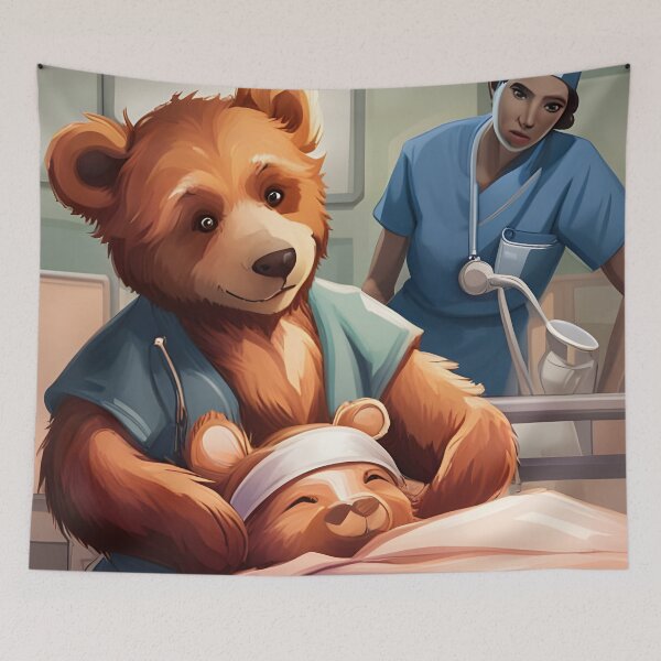 Item preview, Teddy being cared for by a nurse designed and sold by Colin Bentham.
