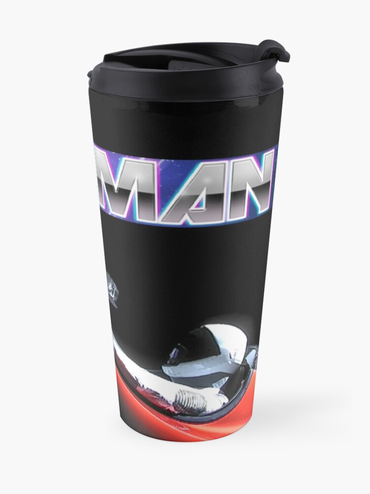 "SpaceX Starman Hackerman Font" Travel Mug by Nushers | Redbubble