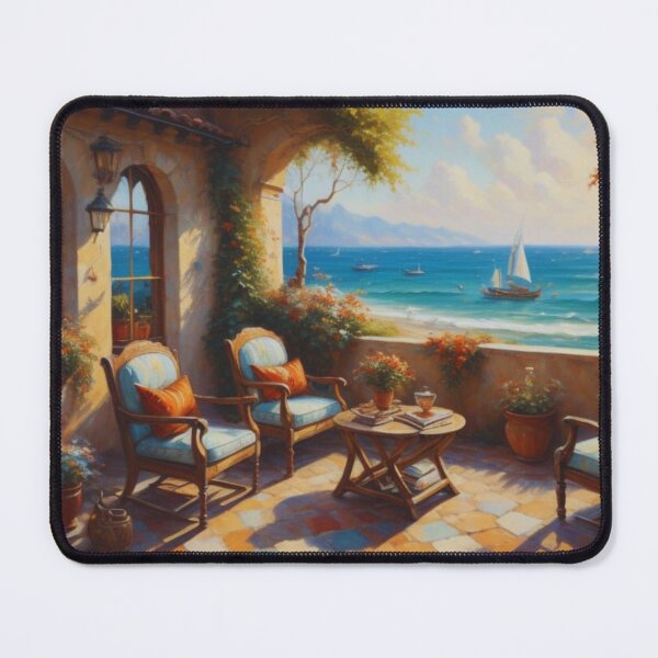 Item preview, Mediterranean Sea View Balcony Painting 2 designed and sold by nickelangelo1.