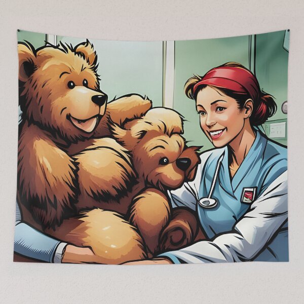Item preview, Teddy being cared for by a nurse designed and sold by Colin Bentham.
