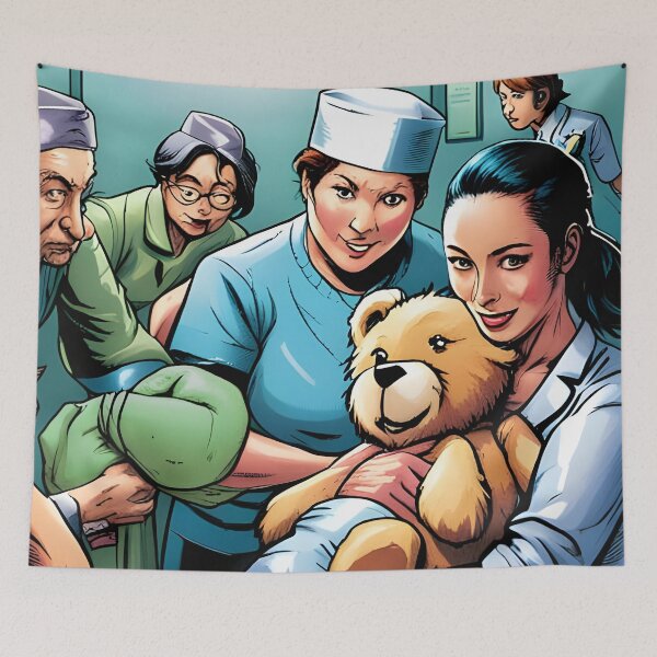 Item preview, Teddy being cared for by a nurse designed and sold by Colin Bentham.