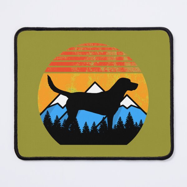 Item preview, Retro Distressed Vintage Sunset Mountains and Forest Labrador Dog designed and sold by hdwrxmufgk15.