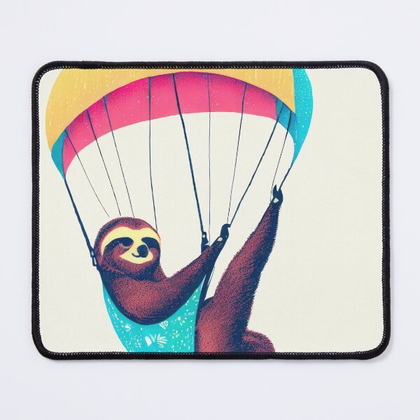 Item preview, Colorful Retro Sloth Paragliding designed and sold by pocketart2023.