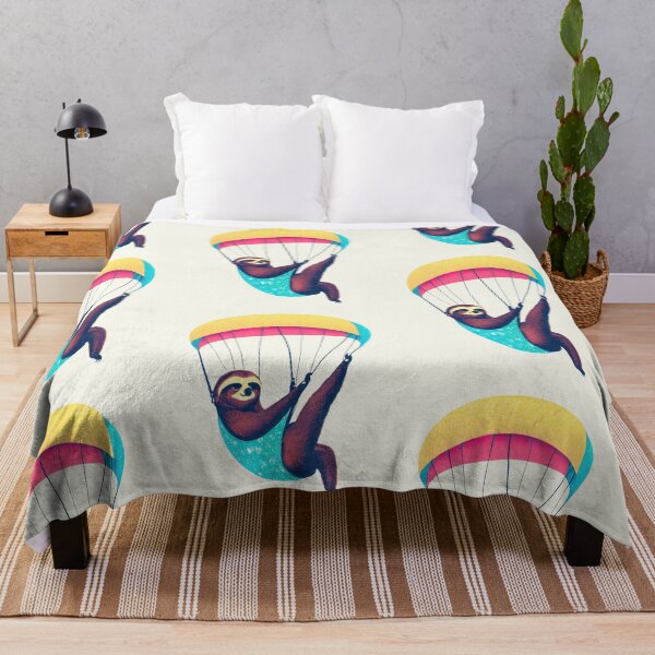 Item preview, Colorful Retro Sloth Paragliding designed and sold by pocketart2023.