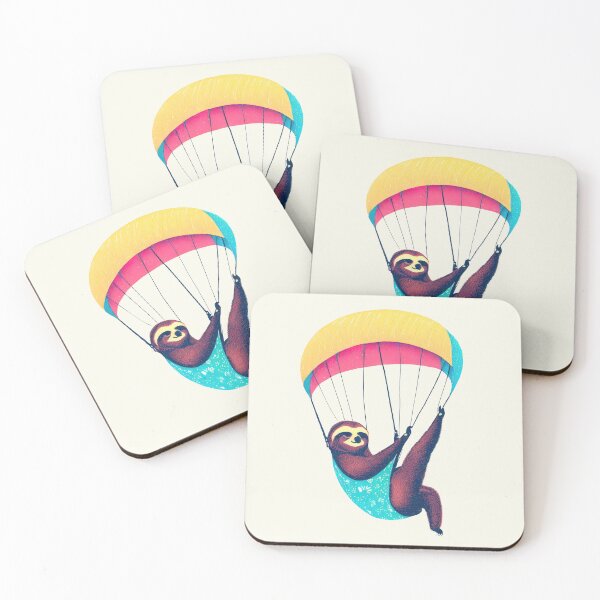 Item preview, Colorful Retro Sloth Paragliding designed and sold by pocketart2023.
