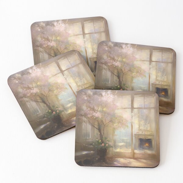 Item preview, Living room with colorful trees in bloom in the style of Gaston La Touche designed and sold by TheGoatieHimself.