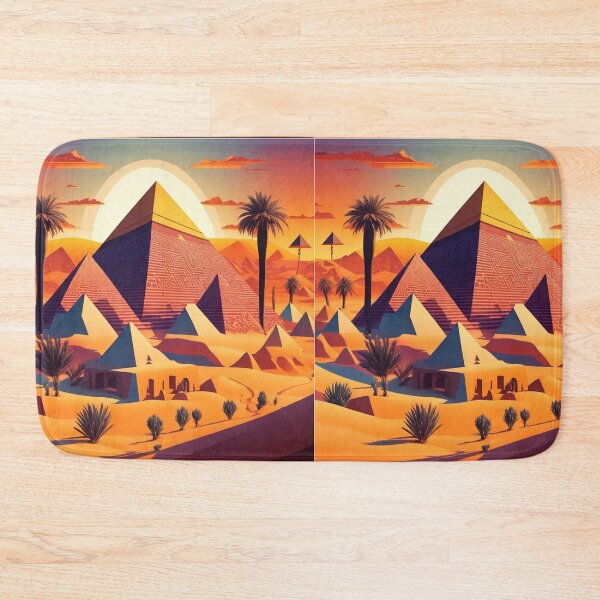 Item preview, Desert Pyramids Sunset Graffiti Style Art Painting Design Print designed and sold by randomtdesigns.