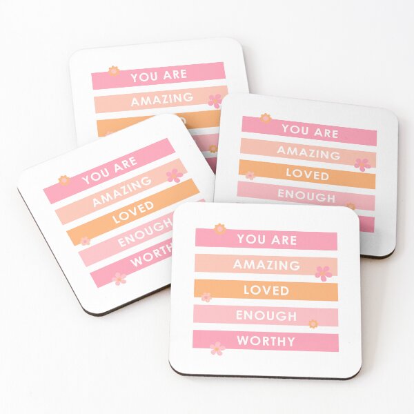 Item preview, Uplifting words quote you are amazing loved enough worthy designed and sold by ApricotBlossom.