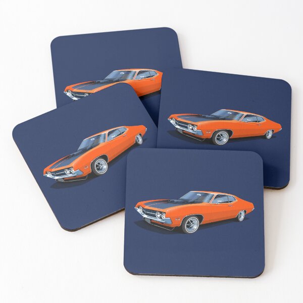 Item preview, 1970 Ford Torino Cobra Jet in red orange designed and sold by candc-retro.
