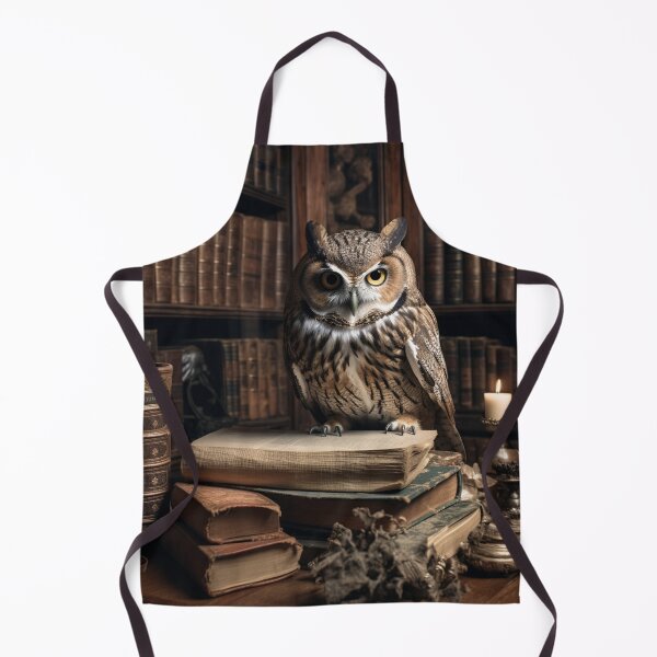 Item preview, owl on books designed and sold by AI-G-I-.