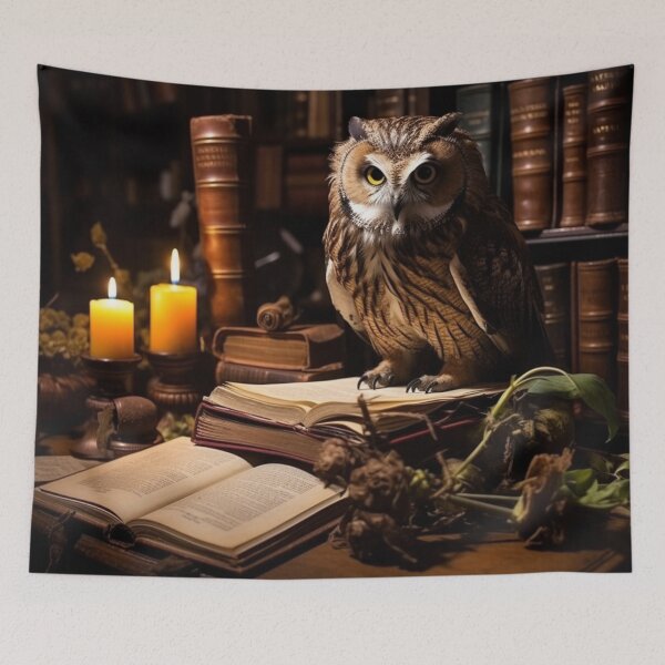 Item preview, Owl in the study designed and sold by AI-G-I-.