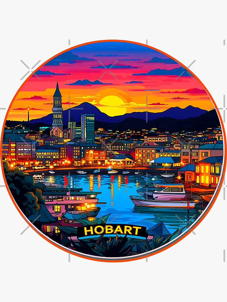 "Hobart City Tasmania" Sticker for Sale by frigamribe88 Redbubble