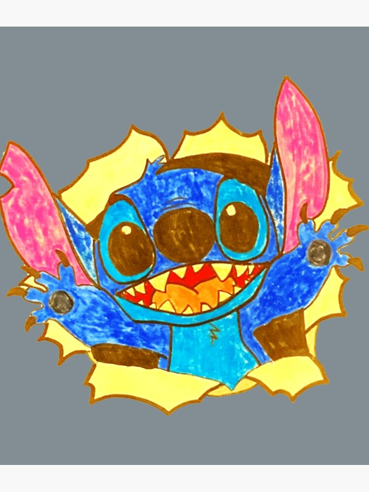 Crayon Color Art Monster Stitch Cartoon  Sticker for Sale by EanPlace