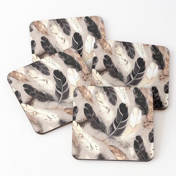 Item preview, Feathers - Beige, brown, gray, black, white 2 designed and sold by Highlandkings.