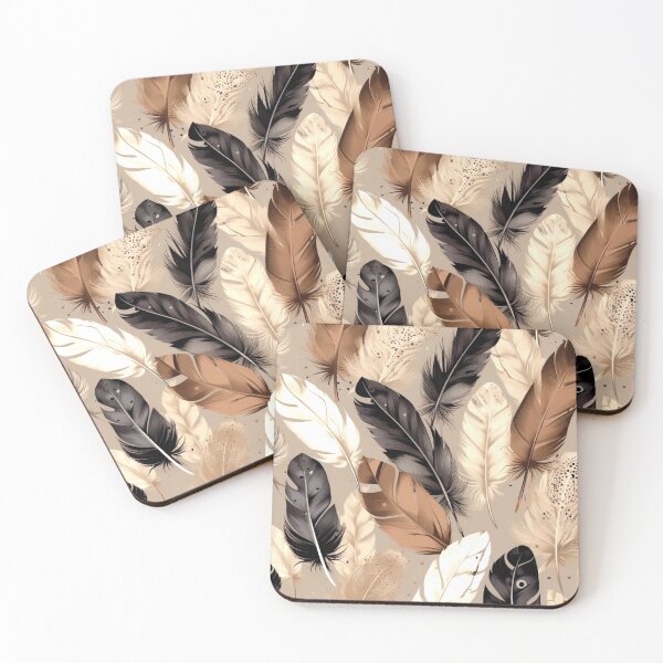 Item preview, Feathers - Beige, brown, gray, black, white 3 designed and sold by Highlandkings.