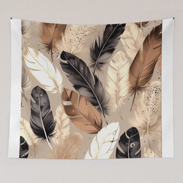 Item preview, Feathers - Beige, brown, gray, black, white 3 designed and sold by Highlandkings.