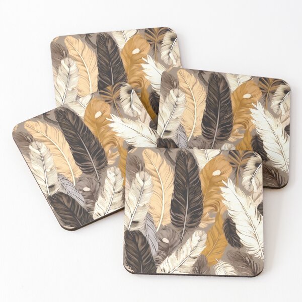Item preview, Feathers - Beige, brown, gray, black, white designed and sold by Highlandkings.