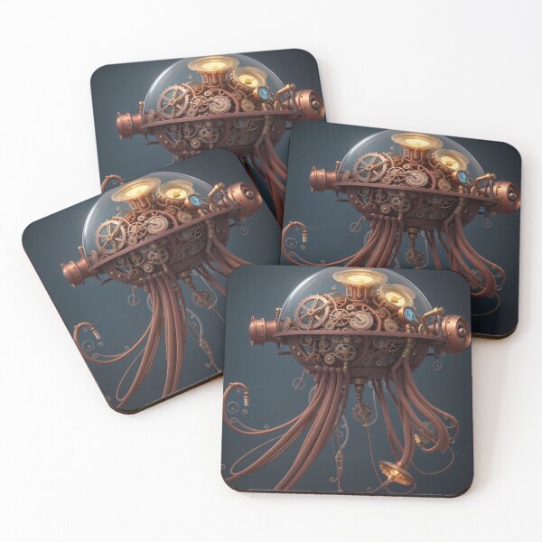 Item preview, 3D Steampunk Jellyfish Art Painting Design Print designed and sold by randomtdesigns.