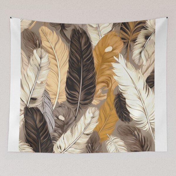 Item preview, Feathers - Beige, brown, gray, black, white designed and sold by Highlandkings.