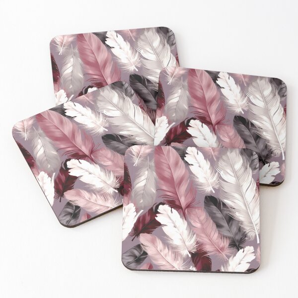Item preview, Feathers - Burgundy, blush, ivory, silver, gray 2 designed and sold by Highlandkings.
