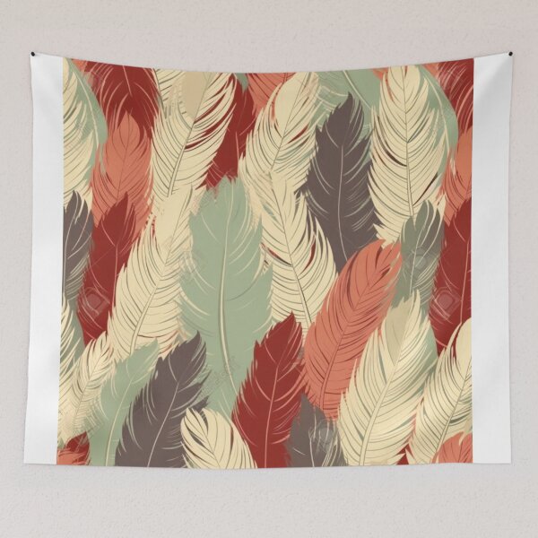 Item preview, Feathers - Burgundy, coral, sage, ivory, silver  designed and sold by Highlandkings.