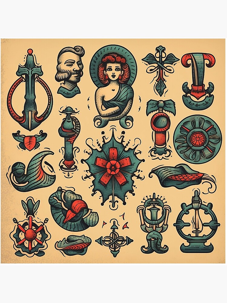 Tattoo flash book (sailor with anchor), about 1890 by Artist in the United  States - Paper Print - PEM Custom Prints - Custom Prints and Framing From  the Peabody Essex Museum