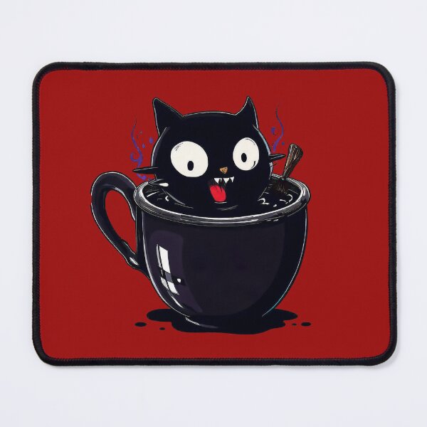 Item preview, Witchy Black cat in cup designed and sold by TomFrontierArt.