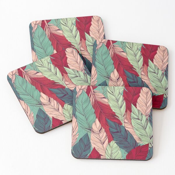 Artikelvorschau, Feathers - Burgundy, coral, sage, ivory, silver 4 entworfen und verkauft von Highlandkings.