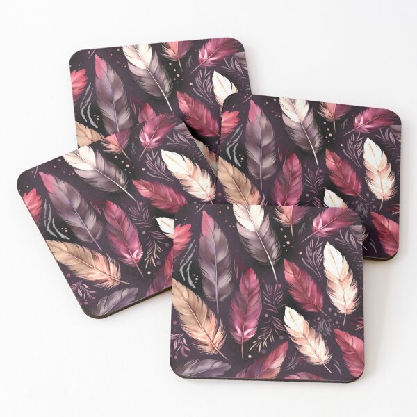 Item preview, Feathers - Burgundy, eggplant, blush, silver, black 2 designed and sold by Highlandkings.